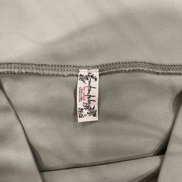 Free People Green Mini Pencil Skirt with Slit - Picture 4 of 5